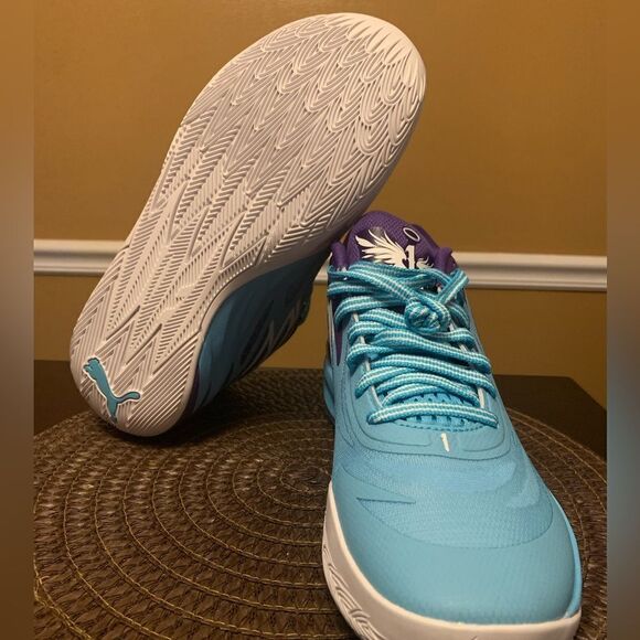 Puma Melo Ball MB.02 Shoes Blue Purple Mid Queen City 379779-01 Men's Size 9.5 - Picture 7 of 10